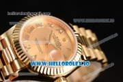 Rolex Datejust Swiss ETA 2671 Automatic Yellow Gold Case with Yellow Gold Dial Roman Numeral Markers and Yellow Gold Bracelet (BP)