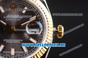 Rolex Datejust Clone Rolex 3135 Automatic Two Tone Case/Bracelet with Grey Dial and Stick Markers (BP)