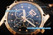 Chopard Classic Racing Singapore GP Chronograph Quartz Movement Rose Gold Case with Black Dial and Black Rubber Strap