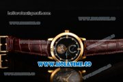 Vacheron Constantin Patrimony Tourbillon Swiss ETA 2824 Automatic Yellow Gold Case with Black Dial and Diamonds Markers