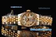 Rolex Datejust Automatic Movement ETA Coating Case with White MOP Dial and Two Tone Strap