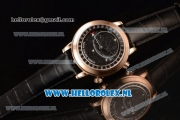 Patek Philippe Grand Complication Sky Moon Celestial Compass Miyota 9015 Automatic Rose Gold Case with Black Dial and Black Genuine Leather Strap (GF)