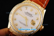 Rolex Datejust Automatic Movement ETA Coating Case with White Dial-Diamond Bezel