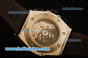 Hublot King Power Swiss Valjoux 7750 Automatic Steel Case with Black Dial and Black Rubber Strap