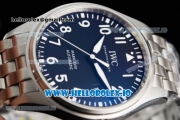 IWC Pilot's Watch Mark XVIII Miyota 9015 Automatic Steel Case Blue Dial With Arabic Numeral Markers Steel Bracelet