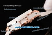 Hublot Big Bang Clone HUB4100 Automatic Rose Gold Case with White Ceramic Bezel and White Dial - 1:1 Original (TW)