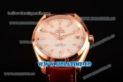 Omega Aqua Terra 150 M Co-Axial Clone Omega 8501 Automatic Rose Gold Case with White Dial and Stick Markers (EF)