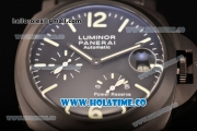 Panerai Luminor Power Reserve Automatic Movement PVD Case with Black Dial and Green Markers