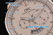 IWC Portuguese Chronograph Japanese Miyota OS20 Quartz Stainless Steel Case with Stainless Steel Strap and White Dial Silver Markers
