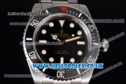 Rolex Submariner Swiss ETA 2824 Automatic Steel Case with Black Dial Dot Markers and Stainless Steel Bracelet
