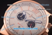 Ulysse Nardin Maxi Marine Chronograph Miyota OS20 Quartz Rose Gold Case with White Dial and Black Rubber Strap