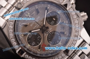 Breitling Chronomat B01 GMT Swiss Valjoux 7750 Automatic Steel Case/Strap with Diamond Bezel and Grey Dial
