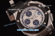 Audemars Piguet Royal Oak Offshore Chronograph Swiss Vljoux 7750-DD Automatic Steel Case with PVD Bezel White Dial and Stick Markers