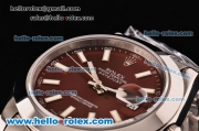Rolex Datejust II Asia 2813 Automatic Steel Case with Brown Dial and White Stick Markers - ETA Coating Super LumiNova