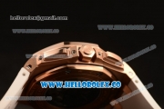 Audemars Piguet Royal Oak Offshore Summer Edition Chrono Clone AP Calibre 3126 Automatic Rose Gold Case with White Dial Stick Markers and White Rubber Strap - 1:1 Original (JF)