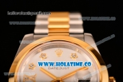 Rolex Datejust II Asia 2813 Automatic Steel/Yellow Gold Case with Diamonds Markers and White Dial