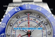 Rolex Yacht-Master II Chrono Swiss Valjoux 7750 Automatic Steel Case with White Dial Blue Bezel and Stainless Steel Bracelet - (BP)