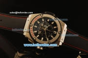 Hublot King Power F1 Chronograph Miyota Quartz Steel Case with Skeleton Dial and Black Rubber Strap