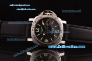 Panerai Luminor GMT PAM 29 Automatic Steel Case with Black Dial and Black Leather Strap