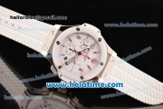 Hublot Big Bang Clone HUB4100 Automatic Steel Case with White Ceramic Bezel and White Dial - 1:1 Original (TW)