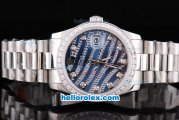 Rolex Datejust New Model Oyster Perpetual Automatic Movement with Diamond Bezel,Blue Diamond Crested Dial and Diamond Marking