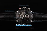 Tag Heuer Carrera Calibre 16 Chronograph Miyota Quartz Movement Swiss Coating Case with Black Bezel-Black Dial and Silver Numeral Markers Tag Heuer Carrera Calibre 16 Chronograph Miyota Quartz Movement Swiss Coating Case with Black Bezel-Black Dial and Silver Numeral Markers