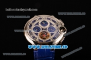 Cartier Ballon Bleu De Tourbillon Moonphase Asia Automatic Steel Case with Blue Dial and Roman Numeral Markers