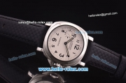 Panerai Luminor Marina Pam 177 Asia 6497 Manual Winding Steel Case with White Dial and Black Leather Strap