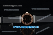 Hublot Classic Fusion Miyota 9015 Automatic Rose Gold Case with Black Dial Stick Markers Rose Gold Bezel and Rubber Strap