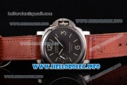 Panerai Luminor Marina 8 Days Acciaio PAM 510 Clone P.5000 Manual Winding Steel Case with Black Dial and Brown Leather Strap - 1:1 Original (KW)