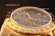 Rolex Daytona 3836 Automatic Full Gold with Grey MOP Dial and Roman Markers