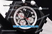 Audemars Piguet Royal Oak Offshore Marcus Limited Edition Clone AP Calibre 3126 Automatic DLC Case with Black Dial and White Rubber Strap - 1:1 Original (JF)