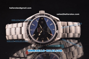 Omega Seamaster Planet Ocean Swiss ETA 2836 Automatic Movement Steel Case with Black Dial and Steel Bracelet