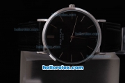 Petek Philippe Automatic with Black Dial and Leather Strap