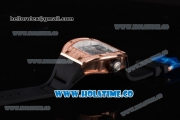 Richard Mille RM010 Miyota 9015 Automatic Rose Gold/Diamonds Case with Skeleton Dial and White Inner Bezel