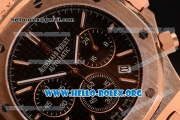 Audemars Piguet Royal Oak Chronograph Miyota OS20 Quartz Rose Gold Case with Black Dial and Rose Gold Bracelet