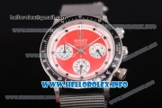 Rolex Daytona Vintage Edition Miyota Quartz Steel Case with Grey Nylon Strap and Red Dial (GF)