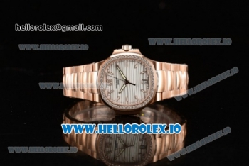 Patek Philippe Nautilus Miyota 9015 Automatic Rose Gold Case White Dial With Stick Markers Rose Gold Bracelet