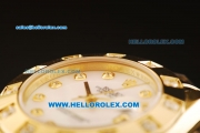 Rolex Datejust Automatic Movement Full Gold with White MOP Dial and Diamond Markers-ETA Coating Case