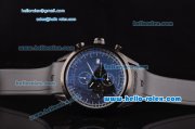 Tag Heuer Mikrogirder 5000 Chronogaph Miyota OS10 Quartz PVD Case with Blue Second Hand Black Dial and Black Rubber Strap