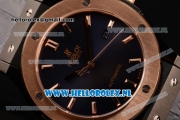 Hublot Classic Fusion 9015 Auto PVD/Rose Gold Case with Blue Dial and Blue Leather Strap