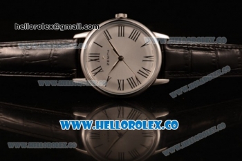 Zenith Vintage Miyota 9015 Automatic Steel Case with White Dial and Black Leather Strap - (AAAF)