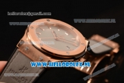 Hublot Classic Fusion 9015 Auto Rose Gold Case with Grey Dial and Grey Leather Strap