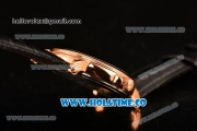 Patek Philippe Calatrava Miyota Quartz Rose Gold Case with Black Dial and Roman Numeral Markers