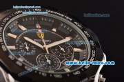 Ferrari Chrono Miyota OS20 Quartz Steel Case PVD Bezel with Steel Strap and Black Dial Stick Markers