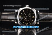 Panerai Radiomir 1940 3 Days GMT Power Reserve Asia ST25 Automatic Steel Case with Black Dial and Black Leather Strap Stick/Arabic Numeral Markers