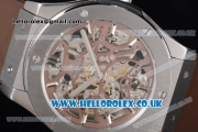 Hublot Classic Fusion Skeleton Asia Automatic Steel Case with Skeleton Dial and Brown Rubber Strap