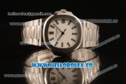 Patek Philippe Nautilus Jumbo Miyota 9015 Automatic Full Steel with White DIal and Stick Markers - 1:1 Original