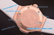 Hublot Big Bang Swiss ETA Quartz Rose Gold Case with Diamond Bezel and White Dial