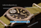 IWC Pilot's Watch Mark XVIII Miyota 9015 Automatic Steel Case Black Dial With Arabic Numeral Markers Brown Nylon Strap